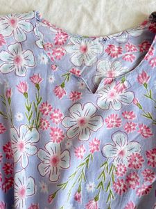 Lavender Floral Print Kurta