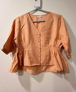 Chic Peach Peplum Top