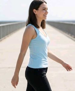 Light Blue V-Neck Tank Top