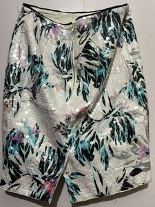 Sparkly Floral Mini Skirt