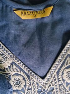 Blue Embroidered Kurta with Pants Set