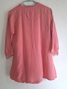 Chic Pink Cotton Short Kurta🌸
