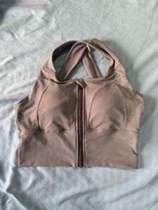 Sports bra with zipper.