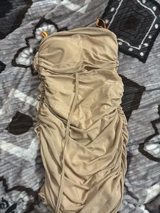 Ruched Strapless Bodycon Dress