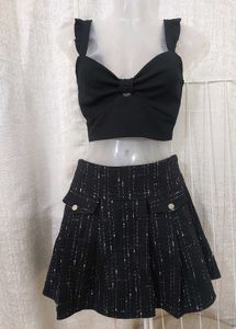 Tweed black short-skirt