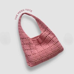 Chic Crochet Mesh Tote Bag