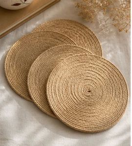 Set of 4 Round Jute Coasters