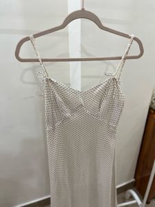 Off White Chic Polka Dot Maxi Dress