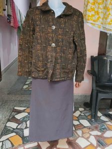Imported Winter Wear Wrap Skirt &amp; Jacket Set