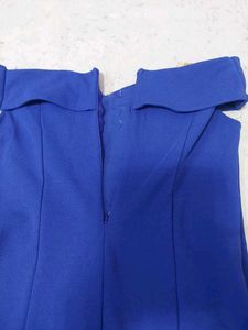 Elegant Blue &amp; Gold Occasion Dress