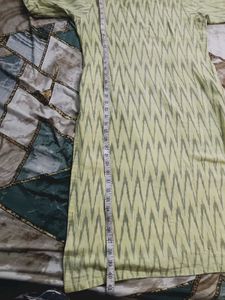 Stylish Yellow Ikat Print Kurta