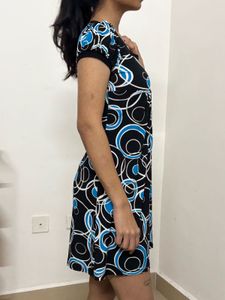 Retro Style Swirl Print Mini Dress