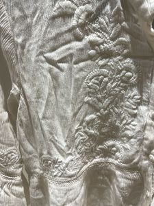 White Embroidered Peplum Top