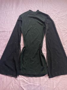 Sparkly Mock Neck Long Sleeve Dress.