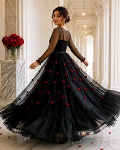 Elegant Black Floral Gown