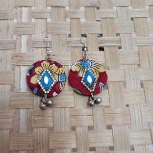 Boho Floral Fabric Earrings