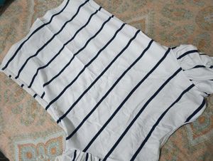 Striped Puff Sleeve Top