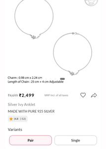 giva 925 silver anklet