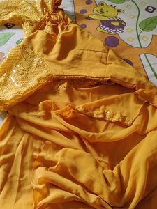 Elegant Yellow Sequined Kurta Set