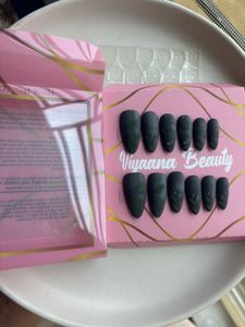 Matte Grey Leaf Press-On Nails