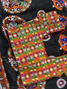 Embroidered Gujarati Folk Skirt black with blouse