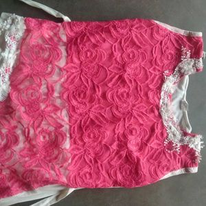 Beautiful Pink &amp; White Gown