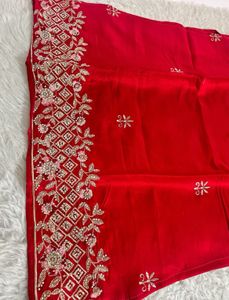 Stunning Red Embroidered Kurta Set