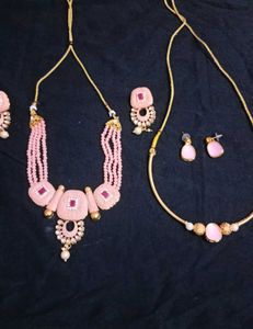 Pink Stone Jewellery Set