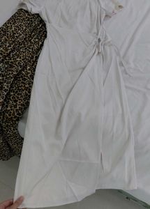 White Satin Wrap Dress