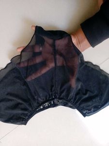 Lace Trim Mesh Briefs