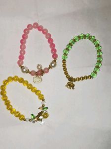 Beaded Charm Bracelet Set pack of 3