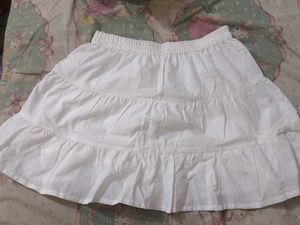 White Tiered Mini Skirt(coins❌)