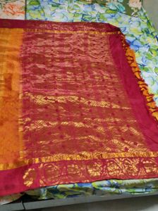 Elegant Silk Saree with Gold Zari