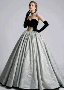 Elegant Black & Sky blue Ball Gown