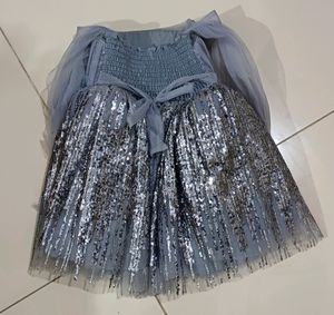 Shimmery Grey Party Wear Dress
