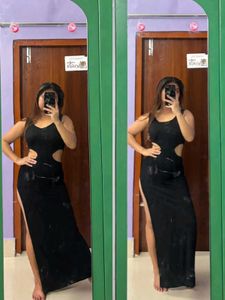 Chic Black Cut-Out Maxi Dress