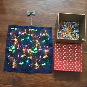 Stylish Pocket Square with Lapel Pin Set