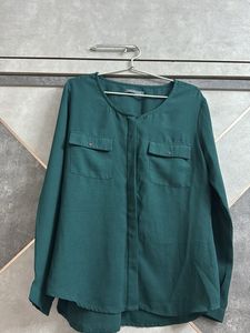 Chic Green Long Sleeve Top