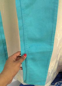 Sea Green Vintage Jeans Imported Fabric
