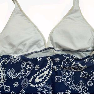 Stylish Blue Paisley Swim Top