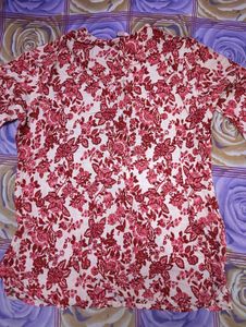Floral Casual Print Maroon Kurti
