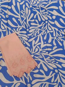 Designer Dress Material with Lace Border