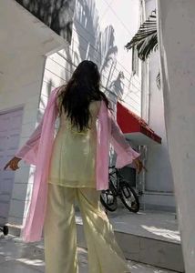 Elegant Yellow &amp; Pink Kurta Set 90s inspir