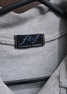 Pinterest Aesthetic Gray Cropped Polo Top