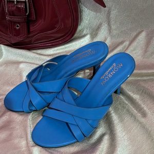 Vibrant Blue Strappy Mules