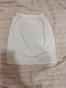 White Heart Print Mini Skirt