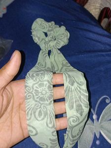 Chic Printed Scrunchie with Ribbon
