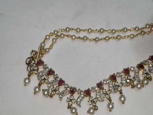 1gm Gold Elegant Pearl long hair and ear ch