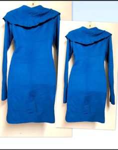 Blue Sweater Dress( Fully Stretchable)