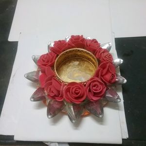Rose & Crystal Candle Holder